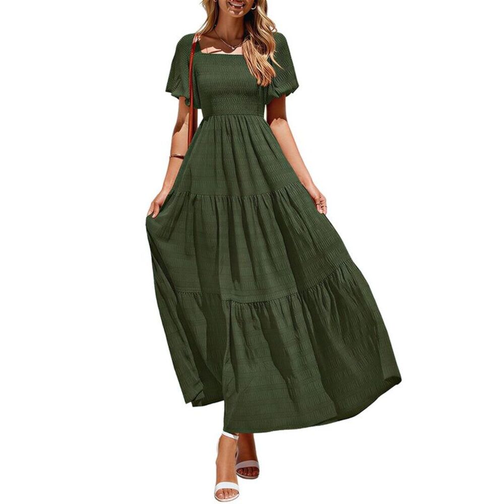 Amina Glam Womens  Maxi Dress, Green